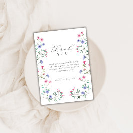 Minimalistisches Baby in Bloom Wildblume Kinderdus Dankeskarte