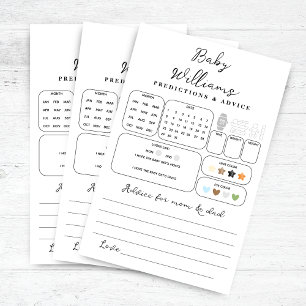 Minimalistisches Baby Shower Predictions Game