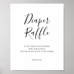 Minimalistisches Baby-Shower-Windel-Raffle-Schild Poster