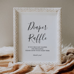 Minimalistisches Baby-Shower-Windeldiaper-Raffle-S Poster