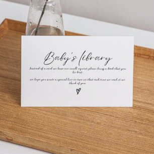 Minimalistisches Babybuchbuch Anfrage Babydusche Begleitkarte
