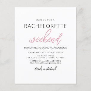 Minimalistisches Bachelorette-Wochenende-Party Flyer