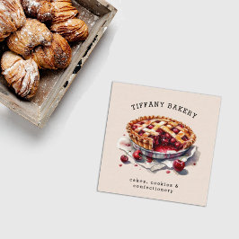 Minimalistisches Bäckereien nach QR-Code für Aquar Quadratische Visitenkarte