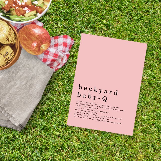 Minimalistisches Backyard Baby Q GRILLEN Dusche Ro Einladung (Von Creator hochgeladen)