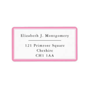 Minimalistisches Ballet Slipper Rosa Rücksendeadre Adressaufkleber