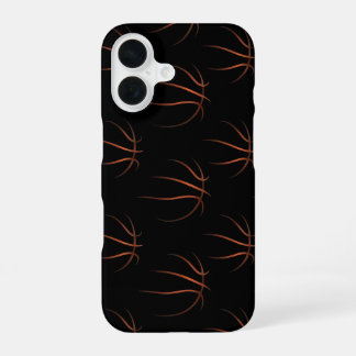 Minimalistisches Basketball-Linienkunstmuster – Sc iPhone 16 Hülle