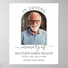 Minimalistisches Beerdigungsdenkmal für das Foto d Poster