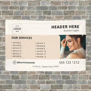 Minimalistisches Beige-Banner für Geschäftslogos Banner