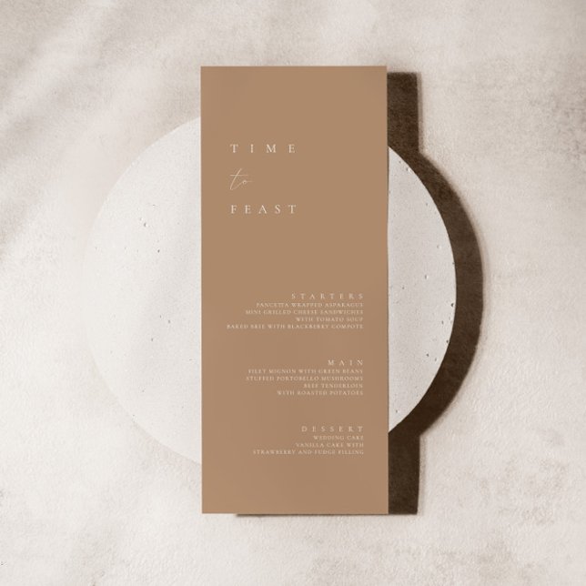 Minimalistisches Beige- und Elfenbeinmenü Menükarte (Von Creator hochgeladen)