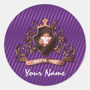 Minimalistisches benutzerdefiniertes elegantes Mon Runder Aufkleber