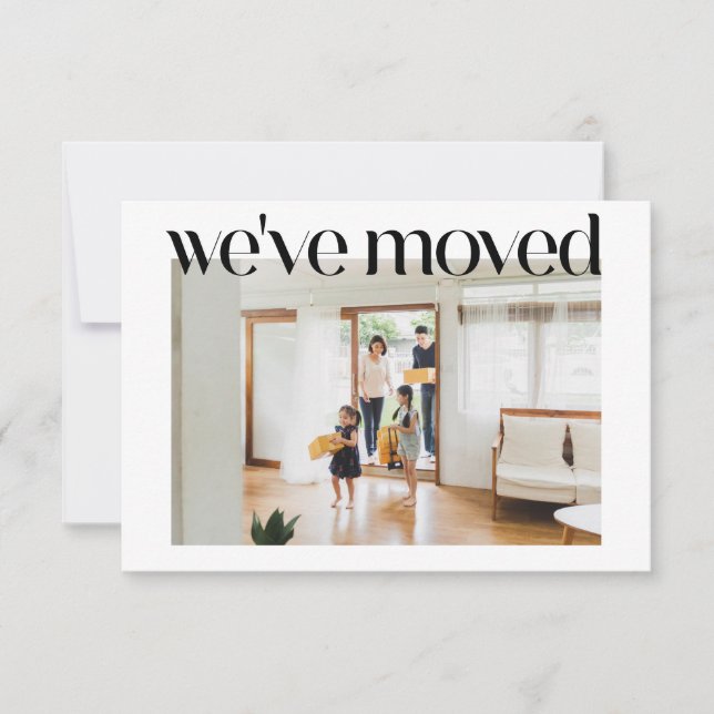 Minimalistisches benutzerdefiniertes Foto Wir habe Mitteilungskarte (Vorderseite)