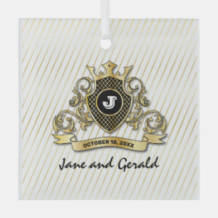 Minimalistisches, benutzerdefiniertes Monogramm-De Ornament Aus Glas