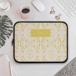 Minimalistisches benutzerdefiniertes Namen-Blumenm Laptopschutzhülle