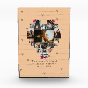 Minimalistisches, benutzerdefiniertes Rosa 18 Herz Fotoblock