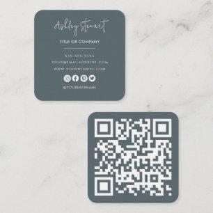 Minimalistisches Berufliches Branding Qr Code Mari Quadratische Visitenkarte