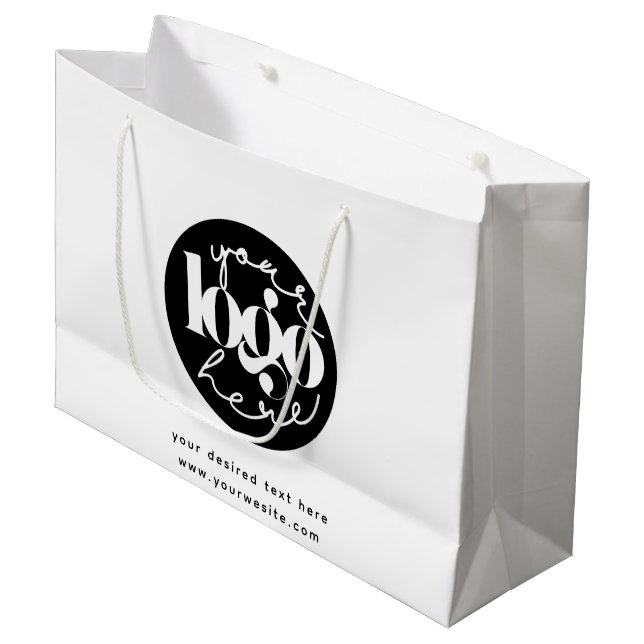 Minimalistisches Berufliches Firmenlogo Große Geschenktüte (Vorderseite Schrägansicht)