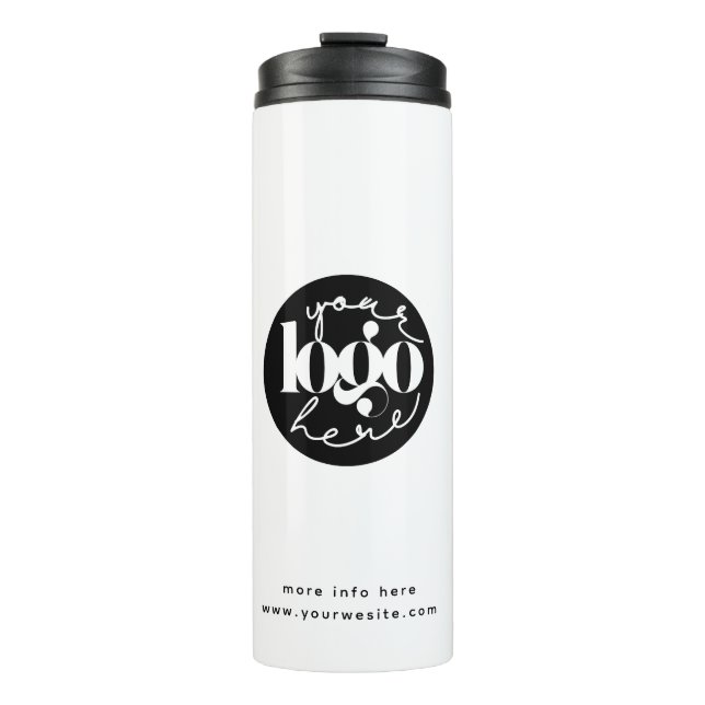 Minimalistisches Berufliches Firmenlogo Thermosbecher (Vorderseite)