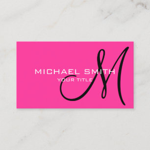 Minimalistisches berufliches heißes Rosa-Monogram Visitenkarte