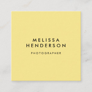 Minimalistisches berufliches modernes Gelb Quadratische Visitenkarte