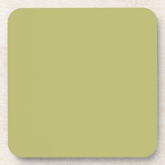 Minimalistisches Berufliches, modernes Solid Olive Getränkeuntersetzer (Vorderseite)