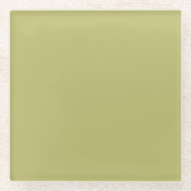 Minimalistisches Berufliches, modernes Solid Olive Glasuntersetzer (Vorderseite)