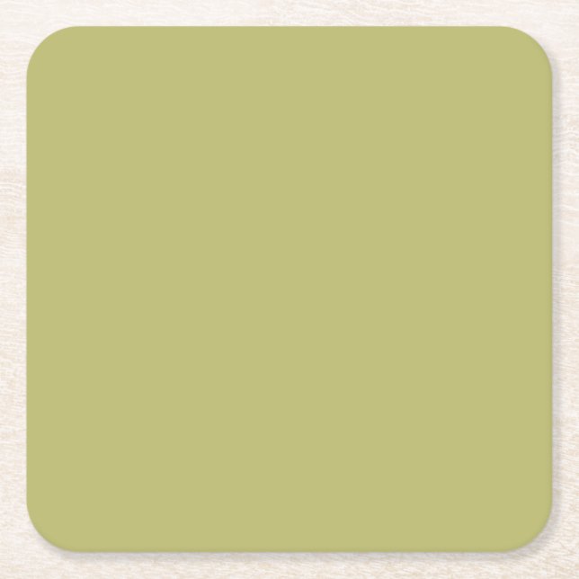 Minimalistisches Berufliches, modernes Solid Olive Rechteckiger Pappuntersetzer (Vorderseite)