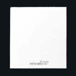 Minimalistisches berufliches personalisiertes Schr Notizblock<br><div class="desc">Elegantes modernes Design mit minimalistischem Typografie-Design in Schwarz und Weiß,  einfach und stilvoll. berufliche personalisierte Schreibwaren. Alle passenden Teile in der Sammlung anzeigen</div>