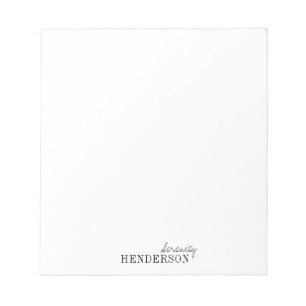 Minimalistisches berufliches personalisiertes Schr Notizblock