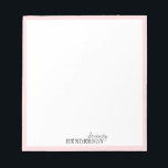 Minimalistisches berufliches personalisiertes Schr Notizblock<br><div class="desc">Elegantes modernes Design mit minimalistischem Typografie-Design mit farbenfroh rosa Rahmen,  einfach und stilvoll. berufliche personalisierte Schreibwaren. Alle passenden Teile in der Sammlung anzeigen</div>
