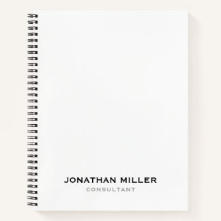 Minimalistisches Berufliches Weiß Notizbuch