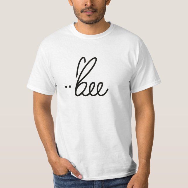 Minimalistisches "Biene"-Logo mit elegantem Script T-Shirt (Vorderseite)
