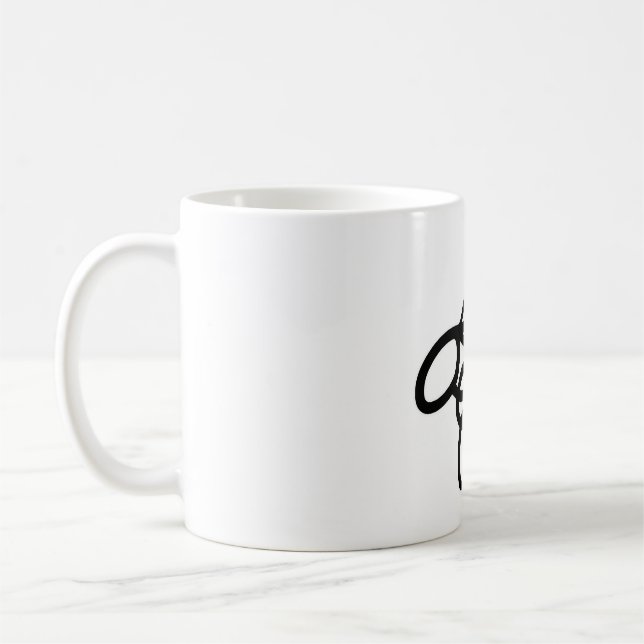 Minimalistisches Bienen-Liniendesign – Moderne ein Kaffeetasse (Links)