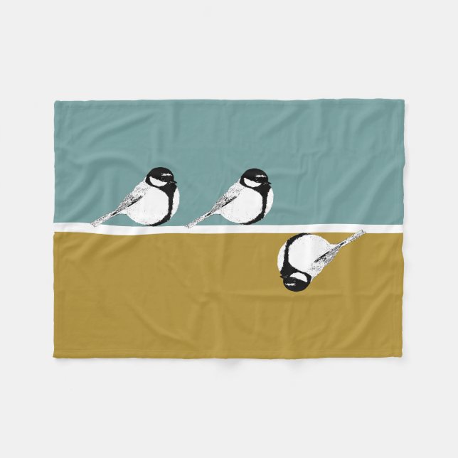 Minimalistisches Bird Design Fleece Blankon (Vorderseite (Horizontal))