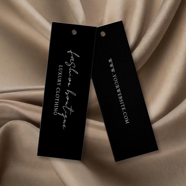 Minimalistisches Black Business Label Hang Tag (Von Creator hochgeladen)