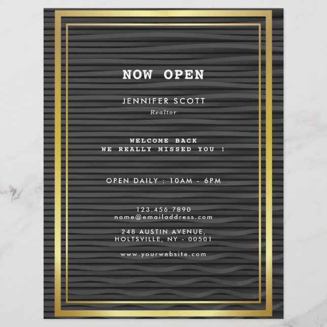 Minimalistisches Black Gold Flyer (Vorne)