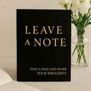 Minimalistisches Black & Gold Gästebuch Folien Feiertagskarte