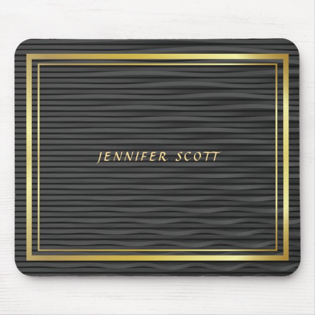 Minimalistisches Black Gold Mousepad (Vorne)