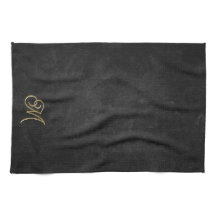 Minimalistisches Black & Gold Vintag Luxus Monogra
