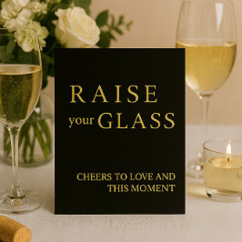 Minimalistisches Black & Gold Wedding Bar Sign Folien Feiertagskarte