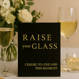 Minimalistisches Black & Gold Wedding Bar Sign Folien Feiertagskarte