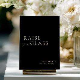 Minimalistisches Black & Gold Wedding Bar Sign Folieneinladung