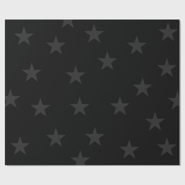 Minimalistisches Black Star Wrapper Geschenkpapier (Flach)