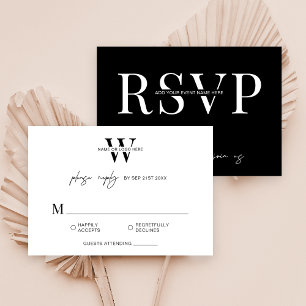 Minimalistisches Black & White Corporate Gala Dinn RSVP Karte