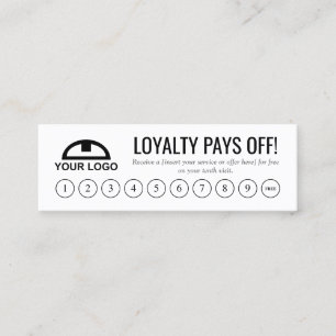 Minimalistisches Black & White Loyalty Punch-Logo Treuekarte