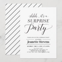 Minimalistisches Black&White Surprise Retirement P