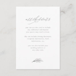 Minimalistisches Blatt | Details zu den Gängen Wei Begleitkarte