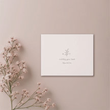Minimalistisches Blätter-Monogramm Rosa Hochzeitsg