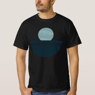 Minimalistisches Blau Boho Geometrisches Mond Abst T-Shirt