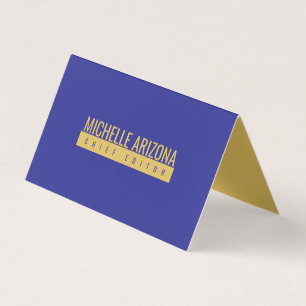 Minimalistisches Blau- und Goldfarbenes modernes p Visitenkarten