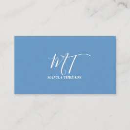 Minimalistisches Blau & Weiß Monogramm Schrift Ges Visitenkarte